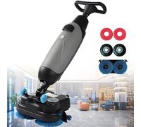 DDZJTPP Limpiadora De Pisos EléCtrica,Pulidora Y Pulidora De Pisos Comercial con Operador A Pie,RotacióN 360°,2 Cepillos 250W Y Tanques Dobles 4.5L Y 7.5L,13000 Pies Cuadrados Grey