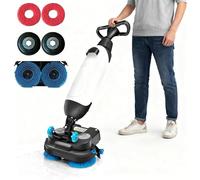 DDZJTPP Limpiadora De Pisos EléCtrica,Pulidora Y Pulidora De Pisos Comercial con Operador A Pie,RotacióN 360°,2 Cepillos 250W Y Tanques Dobles 4.5L Y 7.5L,13000 Pies Cuadrados White