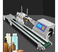 DDZJTPP Máquina Llenadora Automática De Líquidos, Máquina Llenadora De Botellas De 4 Cabezales con Cinta Transportadora, Línea De Producción Automática, Llenado Cuantitativo De 10-5000 Ml,4H3200