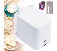 DDZJTPP Mini Impresora De Alimentos De Inyección De Tinta a Color, Impresora Portátil De Alimentos, Control De App+ Fácil De Usar, con Cartuchos, para Café, Pan, Pasteles, Galletas