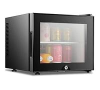 DDZJTPP Mini Refrigerador De Acero Inoxidable con Puerta De Vidrio, Refrescos, Cerveza, Vino Y Ahorro De Energía, con Cerradura, para Habitaciones De Hotel Y Dormitorios 20L