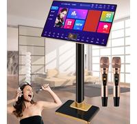 DDZJTPP Sis Tema De Karaoke Profesional,Máquina De Karaoke con Pantalla Táctil Capacitiva con 2 Micrófonos Inalámbricos,1,1 Millones De Canciones Descargables En La Nube,para El Hogar,21.5inch-1TB