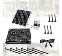 De 1 unidad de salida de panel fotovoltaico impermeable IP65 que incluye 12 W. Manejo rápido de 4 grandes admiradores para cooperativas, cabañas, invernaderos, funcionamiento directo, ventilación de