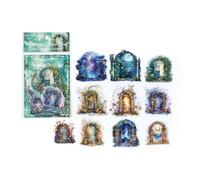 De 20 Adhesivos PET con Tema de Tierras Hadas con Efectos Holográficos para Manualidades de Scrapbooking Decoración del Hogar Arte Adhesivo Multiusos Papelería Holográfica Artística