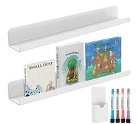 de 2pcs Libro magnético Estante de libros acrílico Rack Magnetic Book Reusable Magnetic Libro Mantenerse Estante de exhibición Portable Racks Magnetic Racks Magnetic con soporte de lápiz 4 Pensas colo
