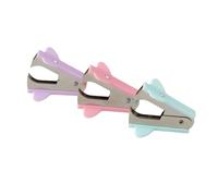 De 3 extractores de grapas portátiles con formas divertidas, tamaño pequeño, diseño seguro para tareas rápidas de escritorio en 3 colores, extractor de grapas de construcción metálica ABS