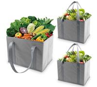 de 3 PCS Bolsas de comestibles Reutilizables bolsas de compras de gran capacidad de comestibles Plegables con bolsas de compra de fondo resistente para comprar comestibles para comprar comestibles
