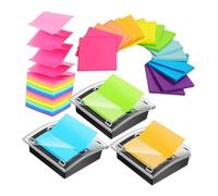 De 3 soportes para notas adhesivas con 24 notas coloridas, 50 hojas para oficinas, escuela, organización del hogar, dispensador de notas adhesivas