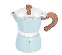 de 3 Tazas de Colores, de Estufa de Aluminio con Tapa y Antiquemaduras, Moka Clásica, No Apta para Inducción (Seiko modelo lago azul)