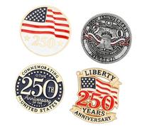 De 4 alfileres patrióticos retro estilos ondulados ideales para chaquetas souvenirs broches con revestimiento de aleación