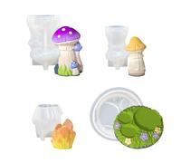 De 4 moldes de silicona multifuncionales con forma de hongo para adornos, festivales, decoración del hogar e ideas creativas para regalos, moldes de resina en forma de hongo