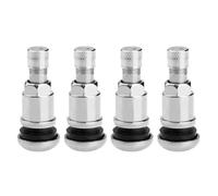 De 4 válvulas de neumáticos de Acero Inoxidable duraderas Vástagos de Metal Elegantes Tapas de Ruedas para vehículos Motos Tapas de Acero Extensiones de Llantas de inflado automático para Control de