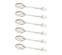 De 6 elaboradas cucharas de Metal moldeadas con aguja, dispositivo de vapeo para lavavajillas, cuchara para mezclar bebidas para hornear, guarnición de Metal antiguo inciso