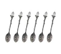 De 6 elaboradas cucharas de Metal moldeadas con aguja, dispositivo de vapeo para lavavajillas, cuchara para mezclar bebidas para hornear, guarnición de Metal antiguo inciso