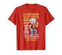De 60 cumpleaños para Hombre, Citas Divertidas y Divertidas Camiseta, Hombre, Rojo, 3XL