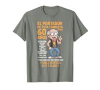 De 60 cumpleaños para Hombre, Citas Divertidas y Divertidas Camiseta, Hombre, Verde Militar Jaspeado, 3XL