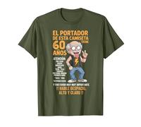 De 60 cumpleaños para Hombre, Citas Divertidas y Divertidas Camiseta, Hombre, Verde Oliva, 3XL