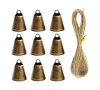 De 9 carillones de hierro tradicionales Incluye cable de 5 m Excelente para festividades cíclicas Cubierta para hogar Complementos para mascotas Carillones navideños antiguos