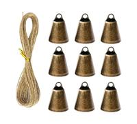 De 9 carillones navideños de hierro antiguos Incluye cuerda para colgar de 5 m para adornos navideños Recolección Complementos para mascotas Adornos navideños tradicionales de metal