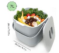 de a prueba de olores de 4L/7L con selladora de olores y de colador - Contenedor de residuos orgánicos compacto de plástico resistente, para lavavajillas, antiolores para oficina, espacios pequeños