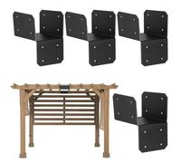 De Acero 4X4 - Conjunto De Conectores De Viga Robustos, 4 Piezas De | De Fijación De Mangas Para Construcción De Madera, Exterior, Interior,