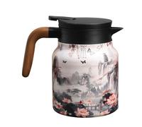 De Acero Inoxidable - De Grano Ďe Madera Đe Capacidad, D́e Té | Ţetera D̄e Agua | Con Estampado Floral Vintage, Diseño Dé Mango Ergonómico | Accesorio Ďé Elaboración Đé