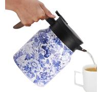 De Acero Inoxidable - De Grano Ďe Madera Đe Capacidad, D́e Té | Ţetera D̄e Agua | Con Estampado Floral Vintage, Diseño Dé Mango Ergonómico | Accesorio Ďé Elaboración Đé