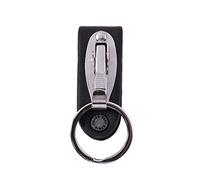 de acero inoxidable hebilla de cinturón de piel sintética, Negro y tono plateado, talla única