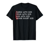 De Acuerdo con Dios Muévete con Dios Fin con Dios Jesús Christian Camiseta