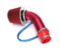 De Admisión Aire Frío Universal Para Carreras Coches Kit Tubo Inducción Turbo Aluminio Con Entrada Filtro Cónico 76mm Tubería Inducción(Red)