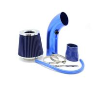 De Admisión Aire Frío Universal Para Carreras Coches Kit Tubo Inducción Turbo Aluminio Con Entrada Filtro Cónico 76mm Tubería Inducción(Blue)