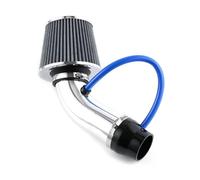 De Admisión Aire Frío Universal Para Carreras Coches Kit Tubo Inducción Turbo Aluminio Con Entrada Filtro Cónico 76mm Tubería Inducción(Silver)