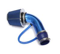 De Admisión Aire Frío Universal Para Carreras Coches Kit Tubo Inducción Turbo Aluminio Con Entrada Filtro Cónico 76mm Tubería Inducción(Blue)