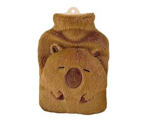 De Agua Caliente - 9.84 Inches Capybara Confort | Compañero Térmico Con Cubierta De Peluche Y Goma - Solución Antifugas Para Calor Diario En Casa O En Movimiento