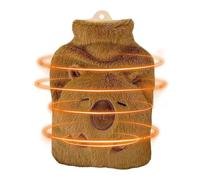 de agua caliente con forma de capibara, retención de calor, 1000 ml, más cálida para mayor comodidad | de felpa suave con tapón a prueba de fugas, distribución rápida del calor para cuello