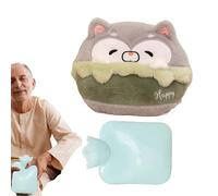 de agua caliente: de forro polar de 600 ml, lindo patrón de animales, función de cierre seguro, soporte cálido y relajante para la fatiga, el frío, el descanso nocturno, los viajes al aire