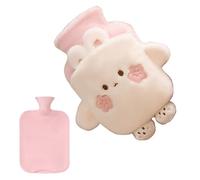 de agua caliente de peluche - 1 L con forma de animal para calentar los pies, calentador para pacientes mayores, estudiantes, oficina, coche, sofá, trabajo, pícnic, viajes, casa