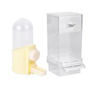 de agua para pájaros, 3.46 x 2.83 x 7.28 pulgadas, a prueba de derrames, loro, periquito, cacatúa, agapornis, canario, pinza, dispensador de agua | de pájaros ABS de gran capacidad