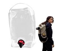 de agua plegable: resistente, gran capacidad, almacenamiento de agua portátil, protector transparente, grifo multifuncional para exteriores, estuche a prueba de polvo, senderismo, mochilero | Bo