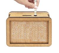 De Ahorros De Madera Cash Vault - De Madera Con Cierre | De Ahorro De Dinero Seguro Para Niños Y Adultos, Hucha Educativa Con Rastreador de Objetivos, Herramienta De Gestión De