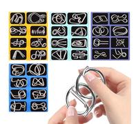 de Alambre Infantil - de Metal 16 Piezas | de Anillos Chinos: Juguete para Adultos y niños Ideal para Promover la lógica y la resolución de Problemas