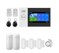 de alarma de seguridad for el hogar inalámbrico GSM, Detector de humo, alarma antirrobo con Sensor de movimiento for la aplicación Tuya, alarma for el hogar Para Villas y Almacenes(C)