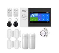 de alarma de seguridad for el hogar inalámbrico GSM, Detector de humo, alarma antirrobo con Sensor de movimiento for la aplicación Tuya, alarma for el hogar Para Villas y Almacenes(D)