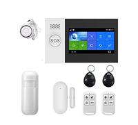 de alarma de seguridad for el hogar inalámbrico GSM Detector de humo alarma antirrobo con Sensor de movimiento for Tuya SmartLife APP alarma de hogar Para Villas y Almacenes(A)