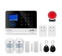 De alarma Pantalla táctil GSM GPRS Seguridad antirrobo for el hogar con sensor de movimiento PIR Detector de gas y humo,Expansible(W2B20)