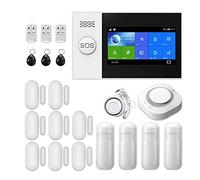 de alarma Tuya, pantalla de 4,3 pulgadas, GSM, GPRS, antirrobo, seguridad for el hogar con Sensor de movimiento PIR, Detector de humo y fuego,Expansible(F.)