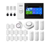 de alarma Tuya, pantalla de 4,3 pulgadas, GSM, GPRS, antirrobo, seguridad for el hogar con Sensor de movimiento PIR, Detector de humo y fuego,Expansible(H.)