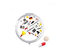de Alemania de fútbol cultura patron Travel bolsillo píldora caso medicina dispensador espejo regalo caja de almacenamiento