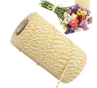 de Algodón para Repostería | Cuerda Decorativa Amarilla y Blanca de 2 mm 100 Metros,Cordel de Cocina Panadero y Carnicero,para Cocinar Manualidades Envasado Envolver Etiquetas de Repostería Cocina Res