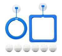 de alimentación de Tortuga, 2 Soportes para Alimentos para Peces con 6 Bolas nitrificantes, Anillos de de Peces con ventosas para Tortuga, Guppy, Evita el Desperdicio de Alimentos